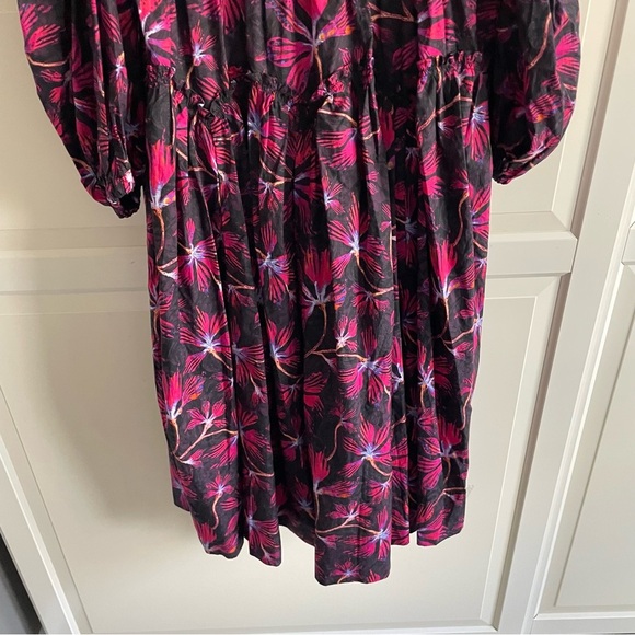 New! Ulla Johnson Caprice Purple Red Floral Print Cotton Midi Dress 22746 - Picture 10 of 15